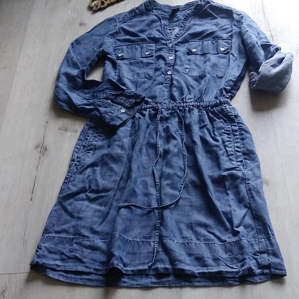GAP Chambray Utility Dress Denim Tencel blue - Picture 11 of 13
